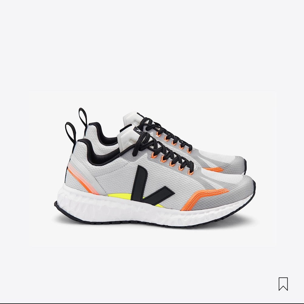 Veja Men's Athletic Sneakers in Gray, Orange, and Yellow